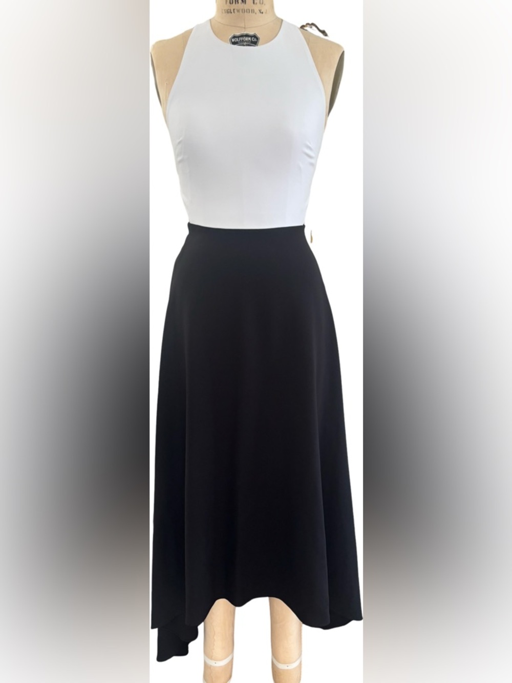 Alice + Olivia Sleeveless Color-block Halter Dress in Black Size 0